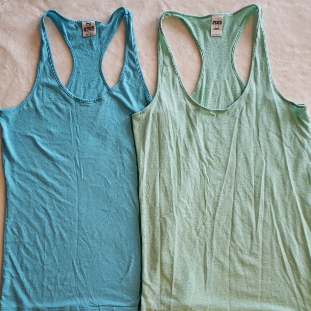 Set of 2, Pink-Brand Racerback Tank Tops